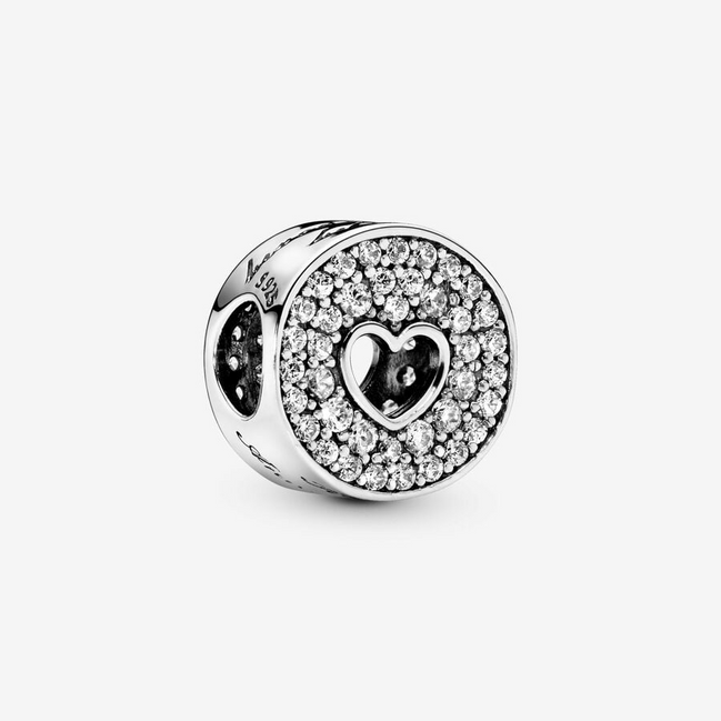 Pandora Moments Pavé And  Heart Anniversary Charm