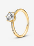 Pandora Timeless Clear Sparkling Crown Solitaire Ring Size 7