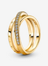 Pandora Timeless Crossover Pavé Triple Band Ring Size 6