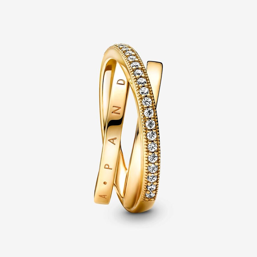 Pandora Timeless Crossover Pavé Triple Band Ring Size 6