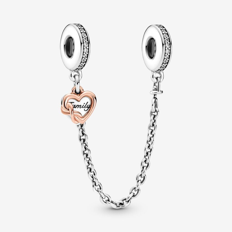 Pandora Moments Family Heart Safety Chain Charm
