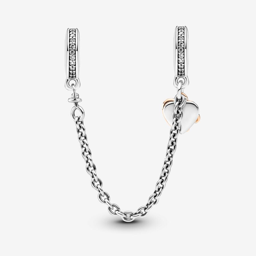Pandora Moments Family Heart Safety Chain Charm