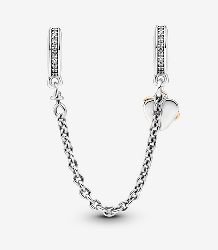 Pandora Moments Family Heart Safety Chain Charm
