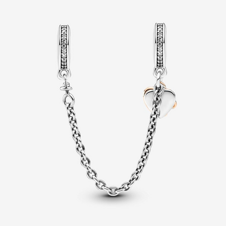 Pandora Moments Family Heart Safety Chain Charm