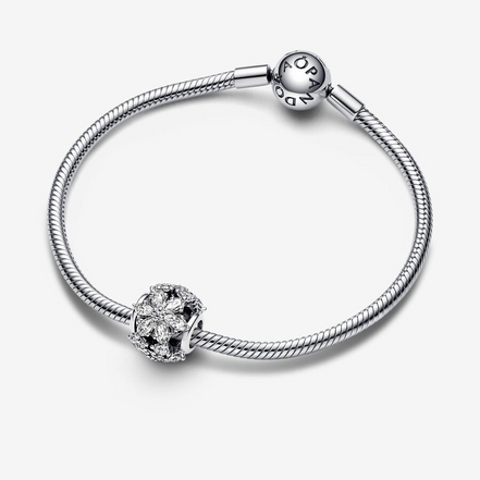 Pandora Timeless Sparkling Herbarium Cluster Round Charm