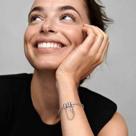 Pandora Disney Climbing Mickey Mouse Safety Chain Charm