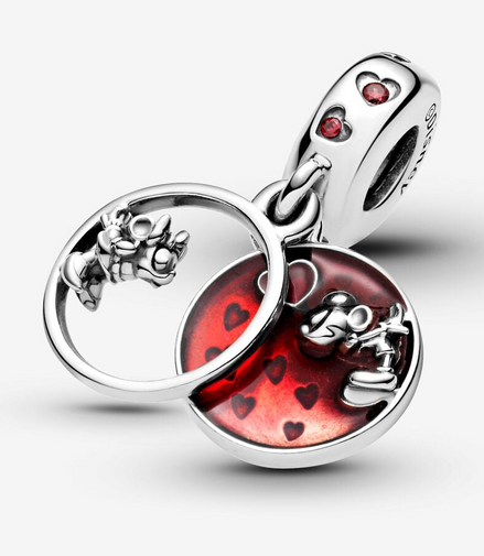 Pandora Disney Mickey Mouse & Minnie Mouse Love and Kisses Dangle Charm