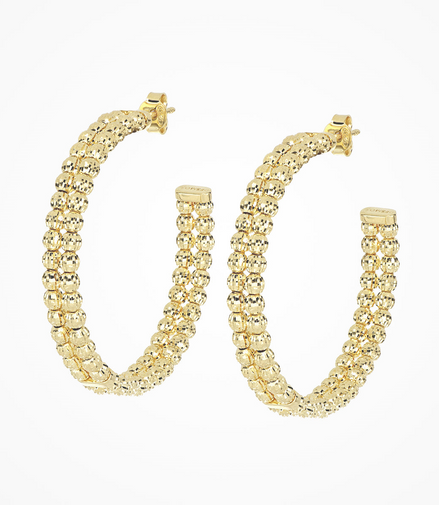 Desmos Double Row Crystal 35mm Hoop Earrings