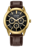 Citizen Men's Classic Rolan Black Dial Brown Leather Strap Watch