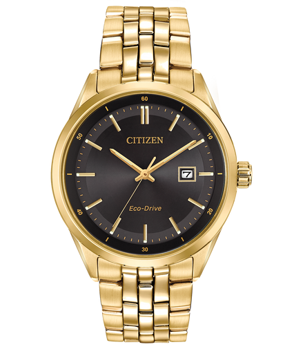 Citizen Men's Addysen Eco-Drive Gold Tone And Black Dial Watch