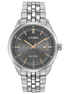 Men's Citizen Eco-Drive Addysen Grey Dial Stainless Steel Watch