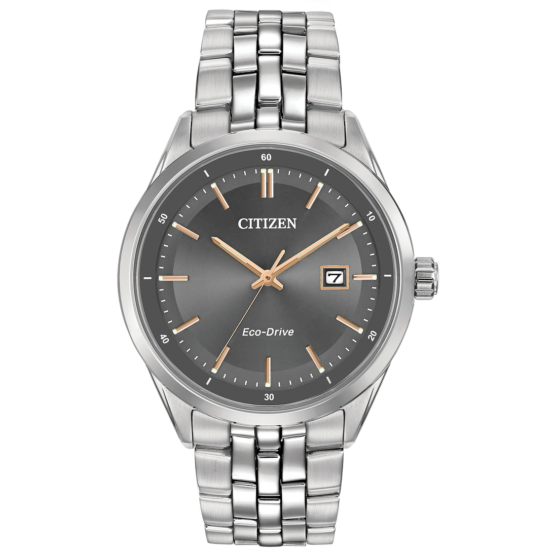 Men's Citizen Eco-Drive Addysen Grey Dial Stainless Steel Watch