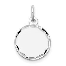 Engravable14K White Gold 0.13 Gauge Disc Charm