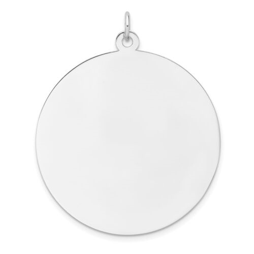 Engravable Sterling Silver  Rhodium Plated Disc