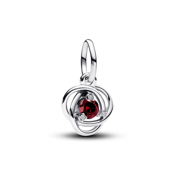 Pandora Moments January Red Eternity Circle Dangle Charm