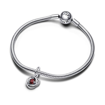 Pandora Moments January Red Eternity Circle Dangle Charm