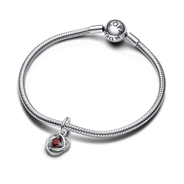Pandora Moments January Red Eternity Circle Dangle Charm