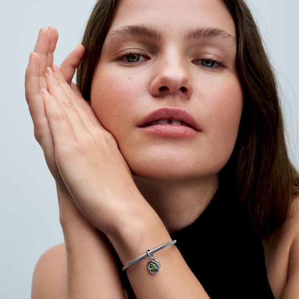 Pandora Moments August Spring Green Eternity Circle Dangle Charm