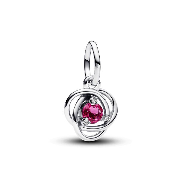 Pandora Moments October Pink Eternity Circle Dangle Charm