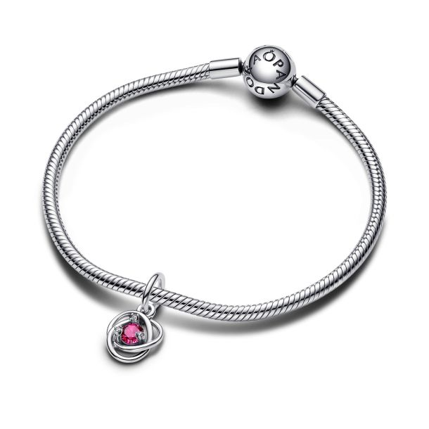 Pandora Moments October Pink Eternity Circle Dangle Charm