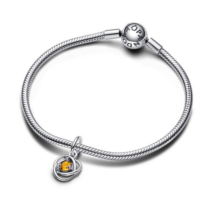 Pandora Moments November Honey Eternity Circle Dangle Charm
