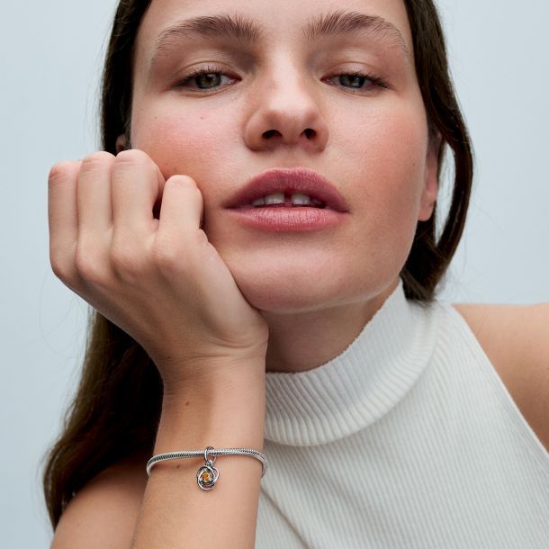 Pandora Moments November Honey Eternity Circle Dangle Charm