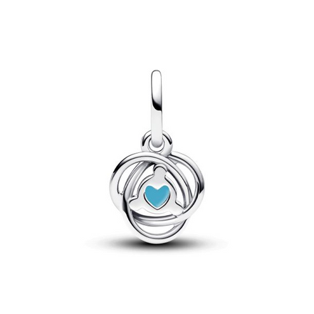 Pandora Moments December Turquoise Blue Eternity Circle Dangle Charm