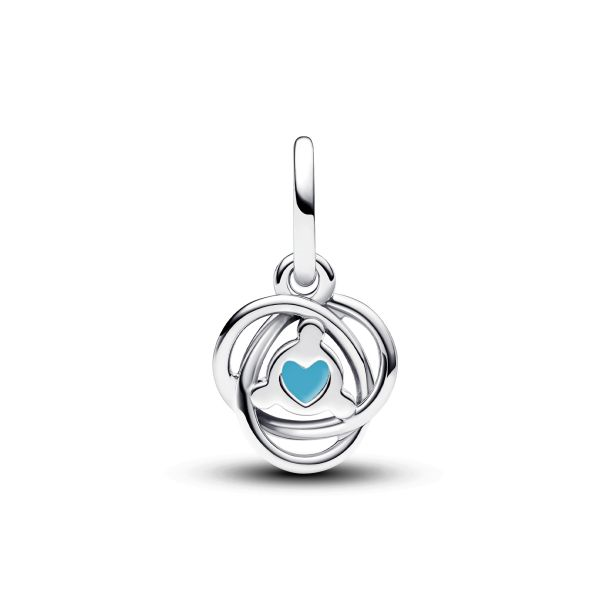 Pandora Moments December Turquoise Blue Eternity Circle Dangle Charm