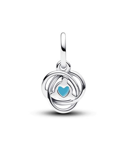 Pandora Moments December Turquoise Blue Eternity Circle Dangle Charm