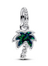 Pandora Moments Opalescent Green Palm Tree Dangle Charm