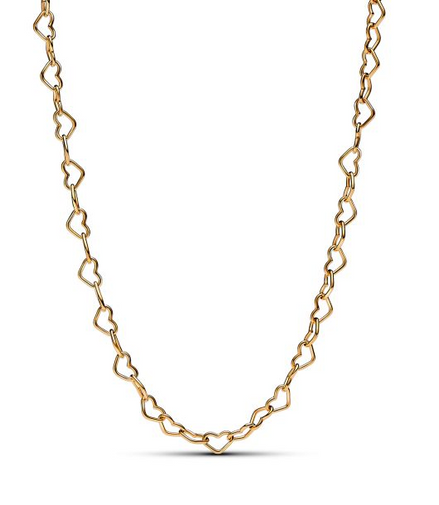 Pandora Essence Linked Hearts Gold-Plated Collier Necklace 45 cm