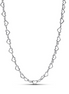 Pandora Moments Silver Linked Hearts Collier Necklace 45 cm