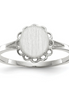 Ladies' Small Oval Signet Ring with Crown 14k White Gold