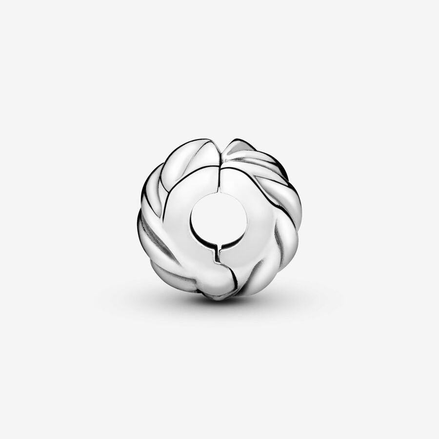 Pandora Moments Polished Feathered Clip Charm