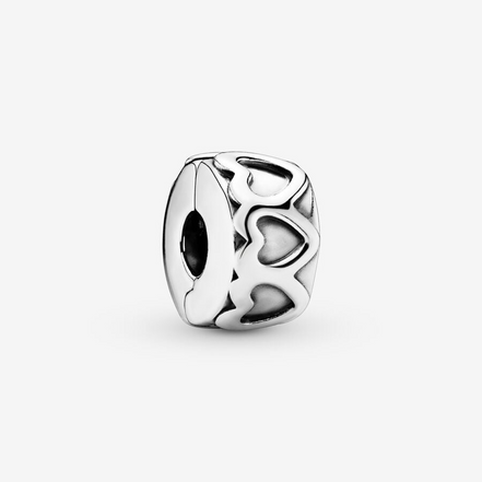 Pandora Moments Silver  Band of Hearts Clip Charm