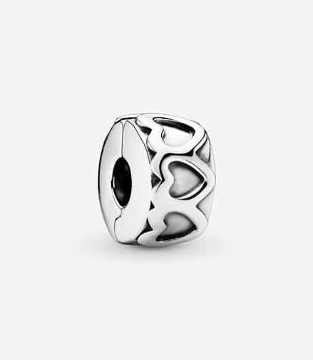 Pandora Moments Silver  Band of Hearts Clip Charm