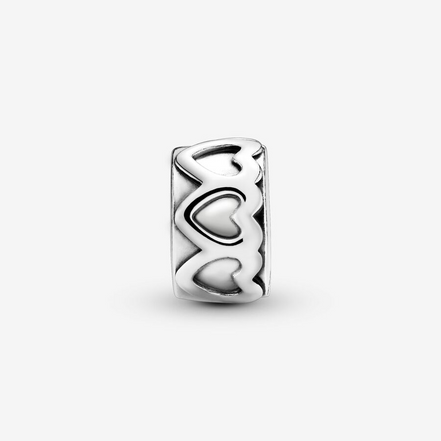 Pandora Moments Silver  Band of Hearts Clip Charm