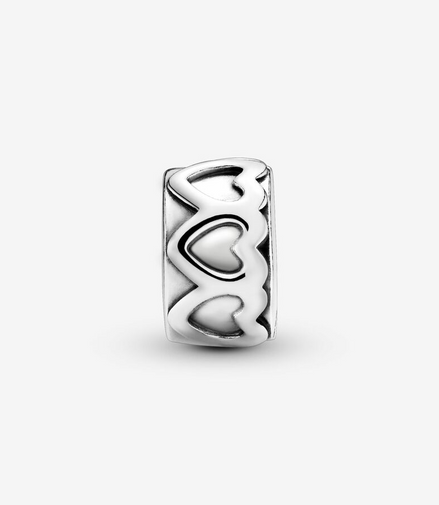 Pandora Moments Silver  Band of Hearts Clip Charm