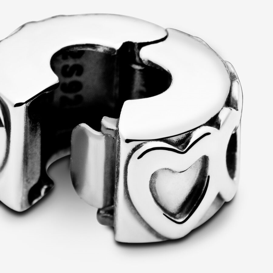 Pandora Moments Silver  Band of Hearts Clip Charm