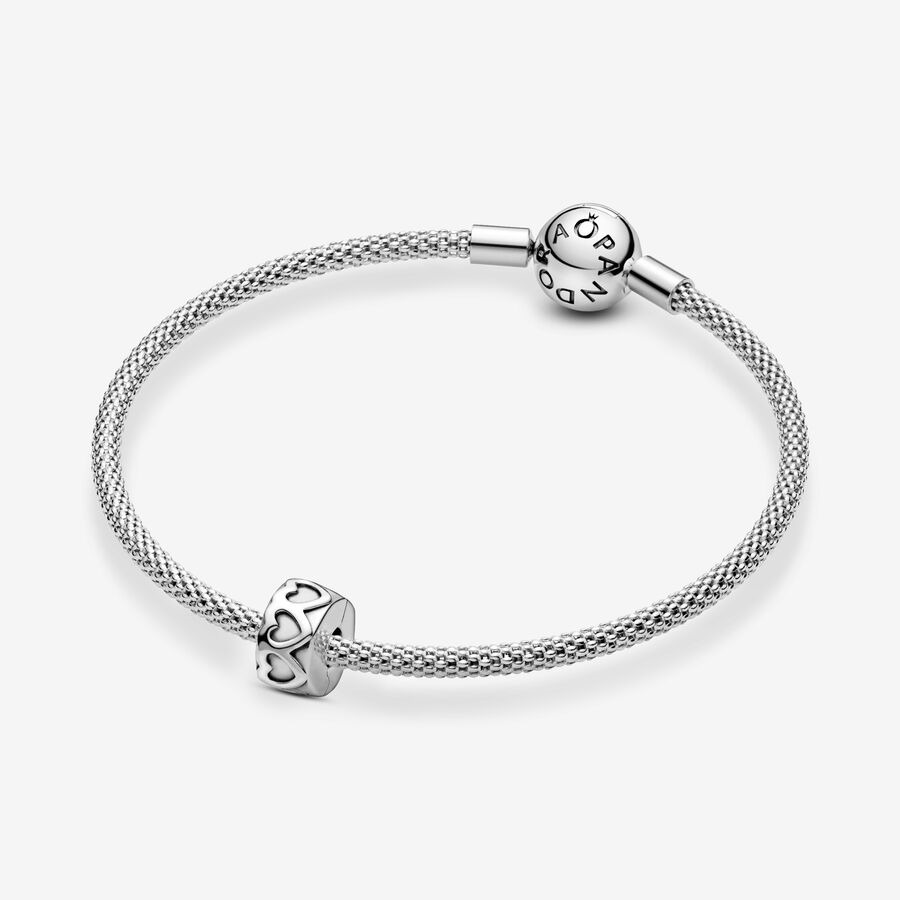 Pandora Moments Silver  Band of Hearts Clip Charm