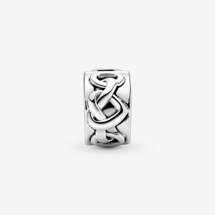 Pandora Moments Silver Knotted Hearts Clip Charm