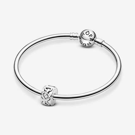 Pandora Moments Silver Knotted Hearts Clip Charm
