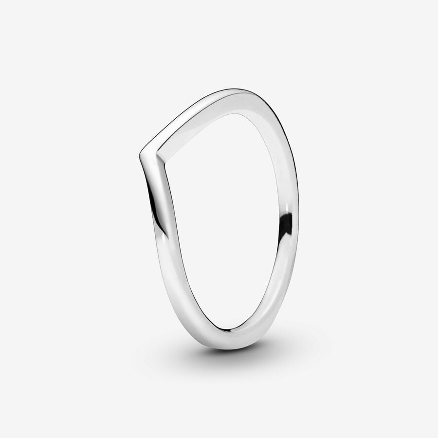 Pandora Timeless Silver Polished Wishbone Ring Size 7