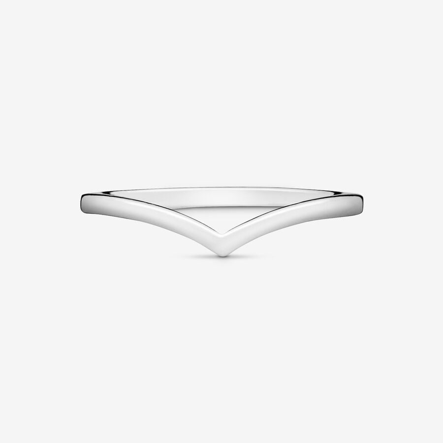 Pandora Timeless Silver Polished Wishbone Ring Size 7