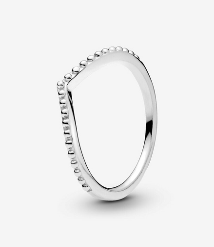 Pandora Timeless Beaded Wishbone Ring Size 7.5