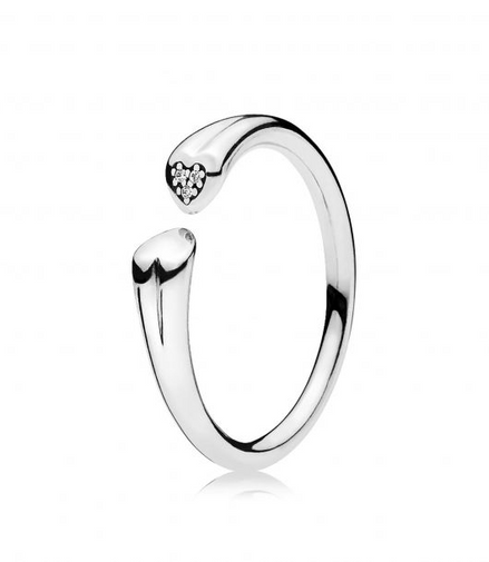Pandora Open Two Hearts Ring Size 7
