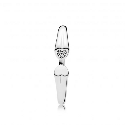 Pandora Open Two Hearts Ring Size 7