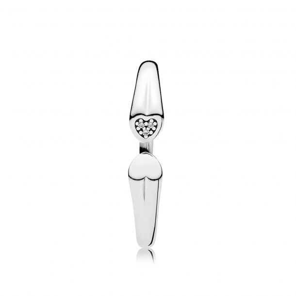 Pandora Open Two Hearts Ring Size 7