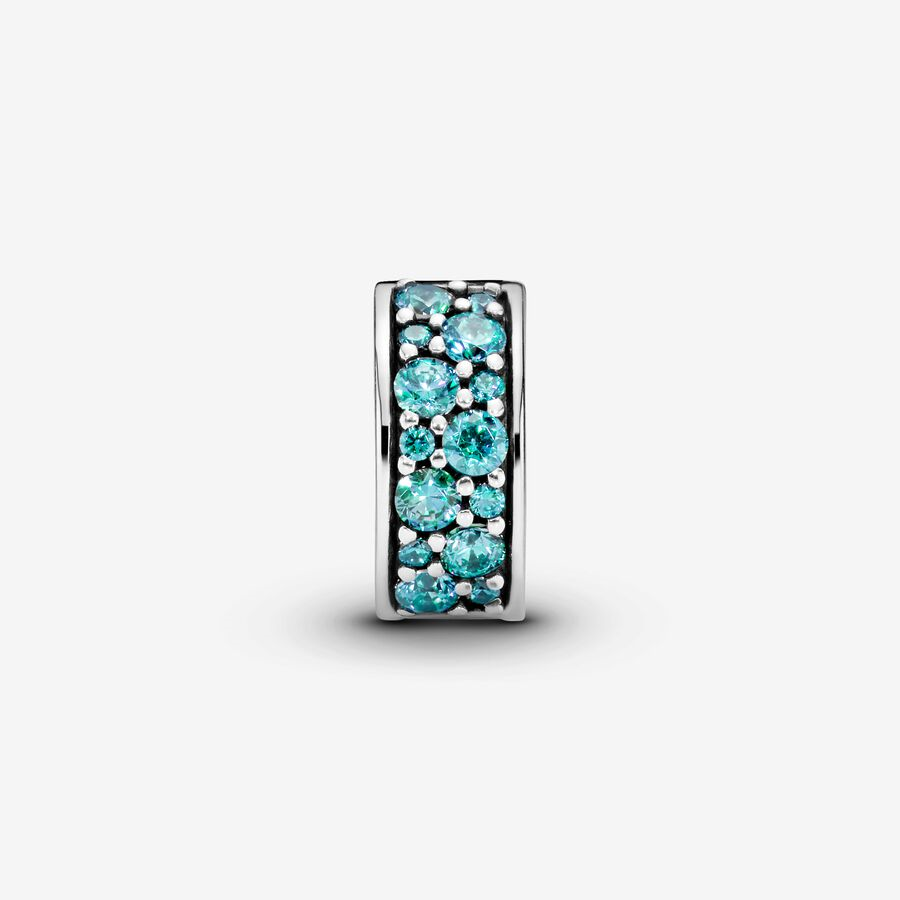 Pandora Momenrts Teal Pavé Clip Charm