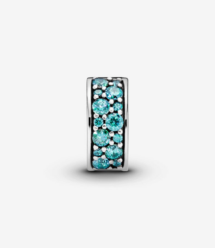 Pandora Momenrts Teal Pavé Clip Charm